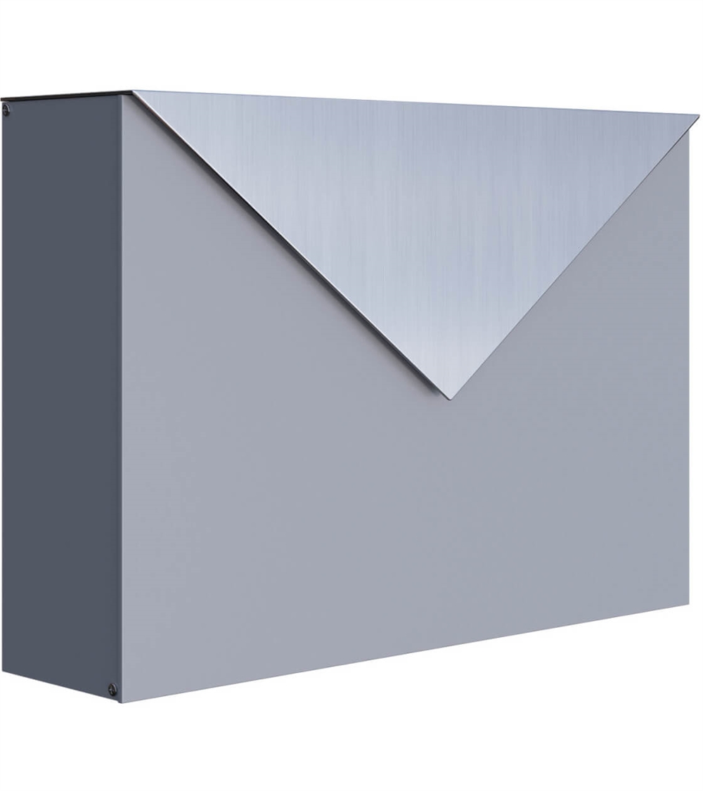 design postkasse, med brevindkast rustfrit stål - KUVERT.